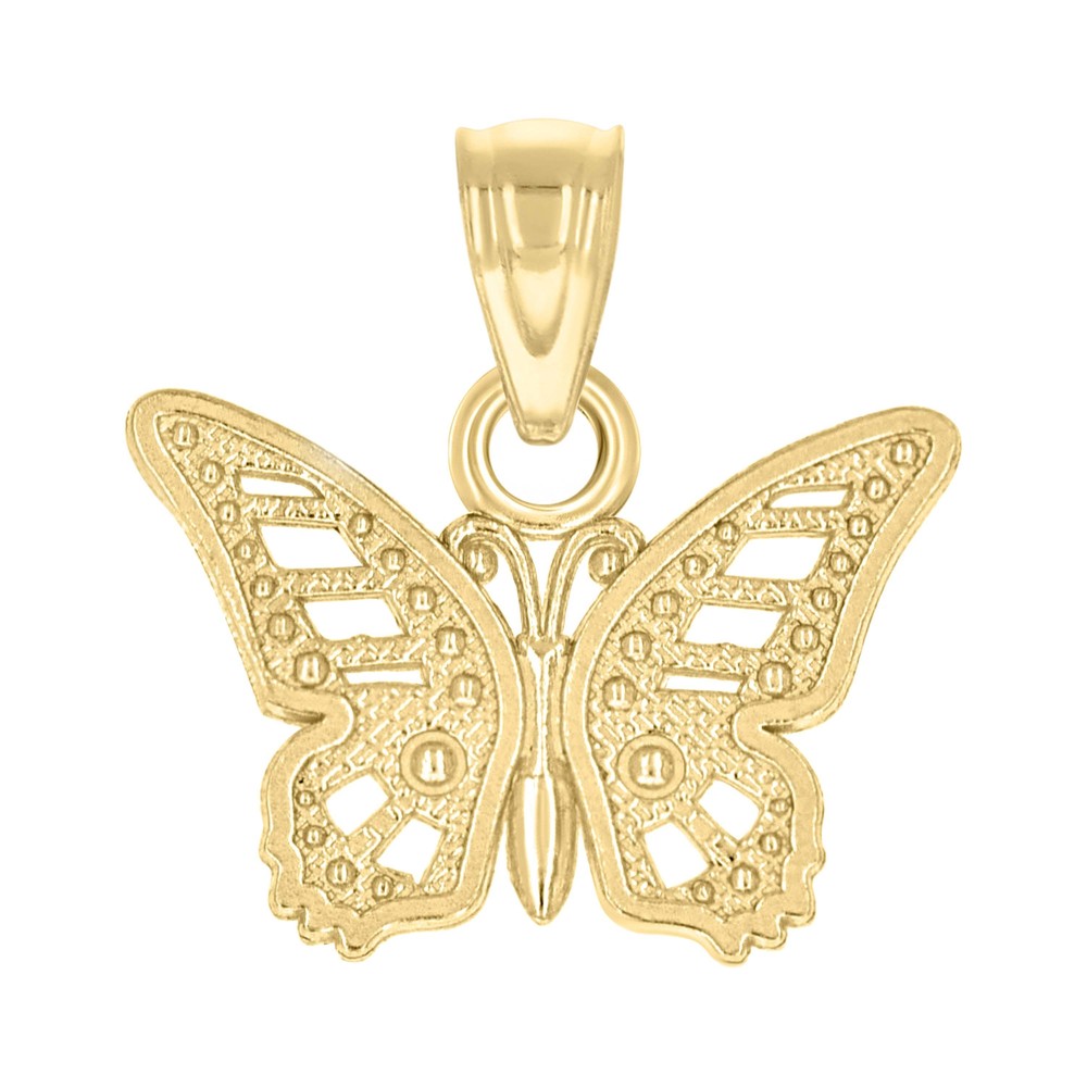 10kt 10k Yellow Gold Diamond-Cut Womens Butterfly Animal Charm Pendant